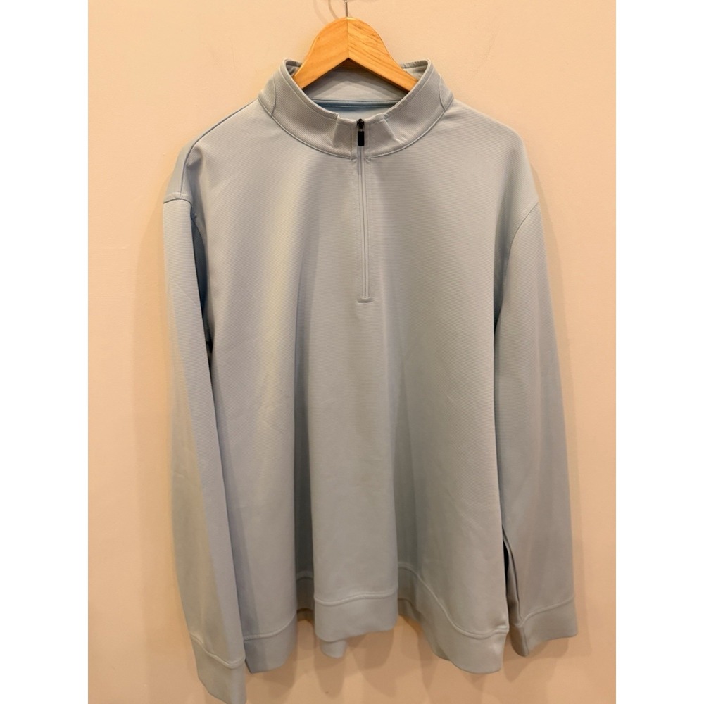 Hickey Freeman Quarter Zip Pullover Mens‎ XL Blue Stretch Performance Sweater